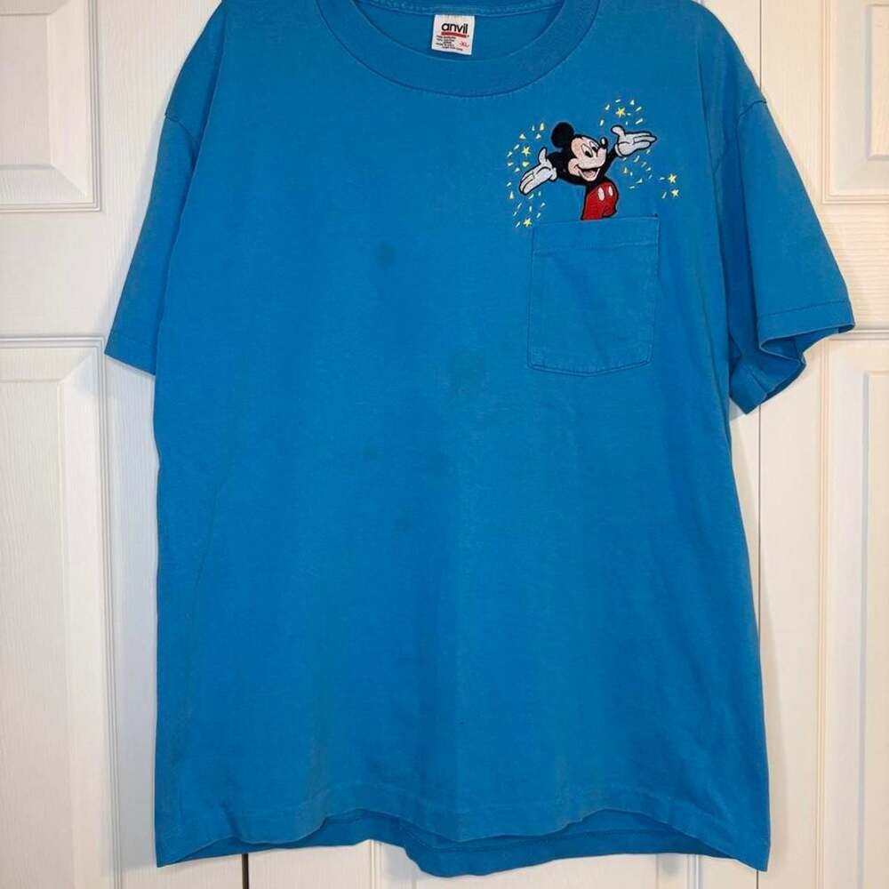 Vintage Anvil Disney Mickey Mouse Single Stitch Pocket T-Shirt XL